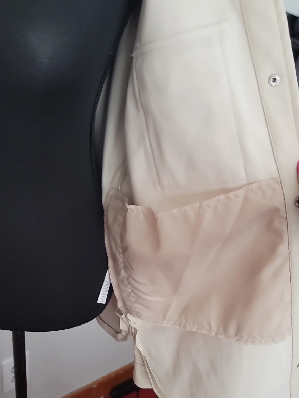 Kensie Light Cream Faux Leather Shacket - Picture 10 of 11